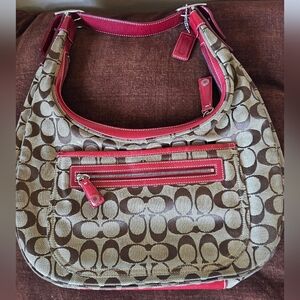 Coach Brown and Red Shoulder Bag